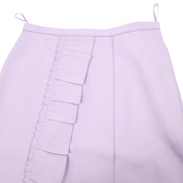 新品 N°21 ヌメロヴェントゥーノ 21AW イタリア製 ボンディングフリルスリットスカート 21AW-C041-5336 40 PURPLE 定価71,_4