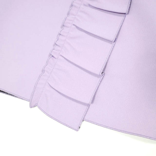 新品 N°21 ヌメロヴェントゥーノ 21AW イタリア製 ボンディングフリルスリットスカート 21AW-C041-5336 40 PURPLE 定価71,_5