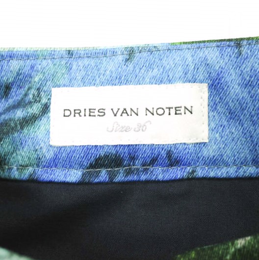 新品 DRIES VAN NOTEN ドリスヴァンノッテン 23SS POUMAS 6012 W.W.PANTS フラワープリントトラウザーズ 36 BLUE パンツ 定価82,500円