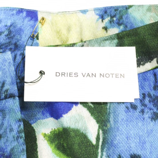 新品 DRIES VAN NOTEN ドリスヴァンノッテン 23SS POUMAS 6012 W.W.PANTS フラワープリントトラウザーズ 36 BLUE パンツ 定価82,500円