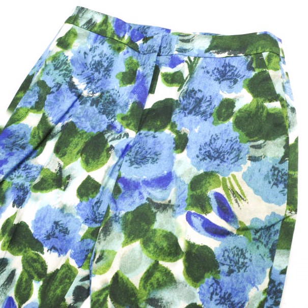 新品 DRIES VAN NOTEN ドリスヴァンノッテン 23SS POUMAS 6012 W.W.PANTS フラワープリントトラウザーズ 36 BLUE パンツ 定価82,500円