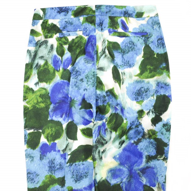 新品 DRIES VAN NOTEN ドリスヴァンノッテン 23SS POUMAS 6012 W.W.PANTS フラワープリントトラウザーズ 36 BLUE パンツ 定価82,500円
