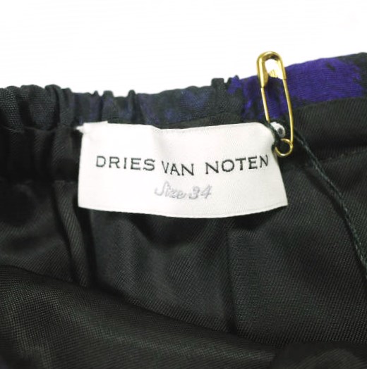 新品 DRIES VAN NOTEN ドリスヴァンノッテン 23SS SCOTTA 6118 W.W.SKIRT フラワープリント レーヨンスカート 34 PURPLE 定価86,900円