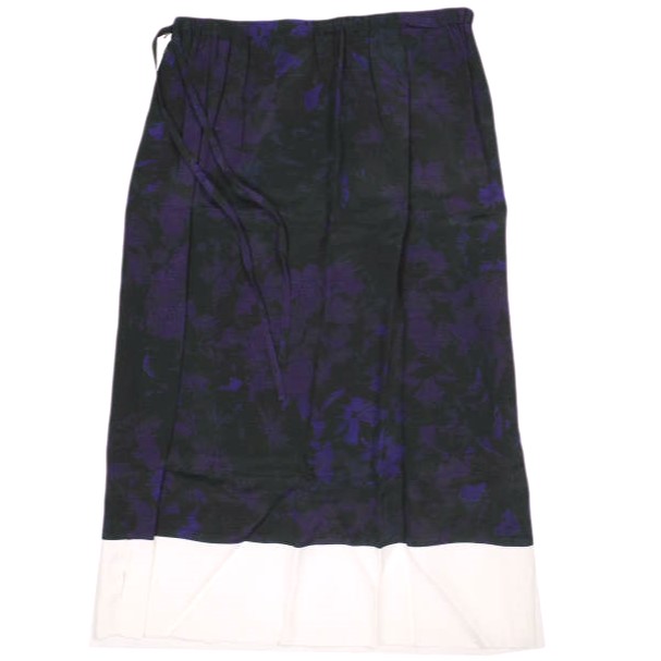 新品 DRIES VAN NOTEN ドリスヴァンノッテン 23SS SCOTTA 6118 W.W.SKIRT フラワープリント レーヨンスカート 34 PURPLE 定価86,900円