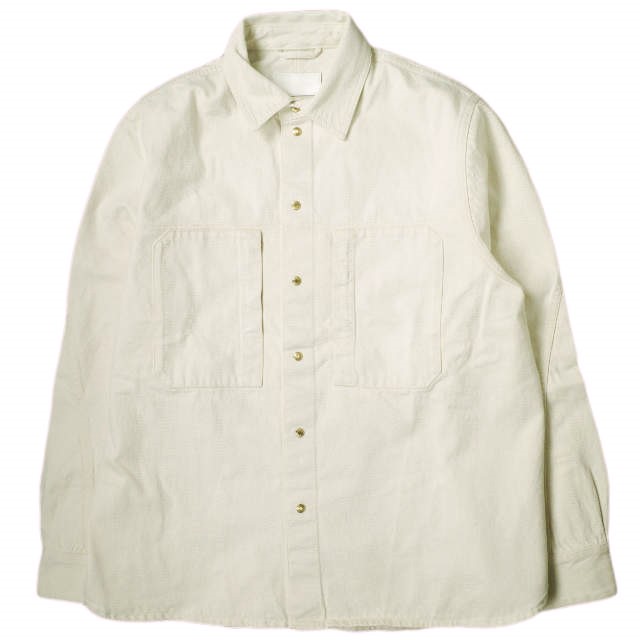 新品 TOM WOOD トムウッド イタリア製 COLLAR DENIM SHIRT カラーデニムシャツ 5568-343-0664 L CREAM 長袖 トップス