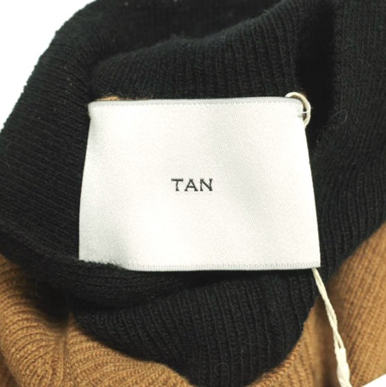 新品 TAN タン 23AW 日本製 LONG SLEEVES SWEATER ウールカシミヤ レイヤードニット TN23FW016 Free BROWN セーター トップス_4