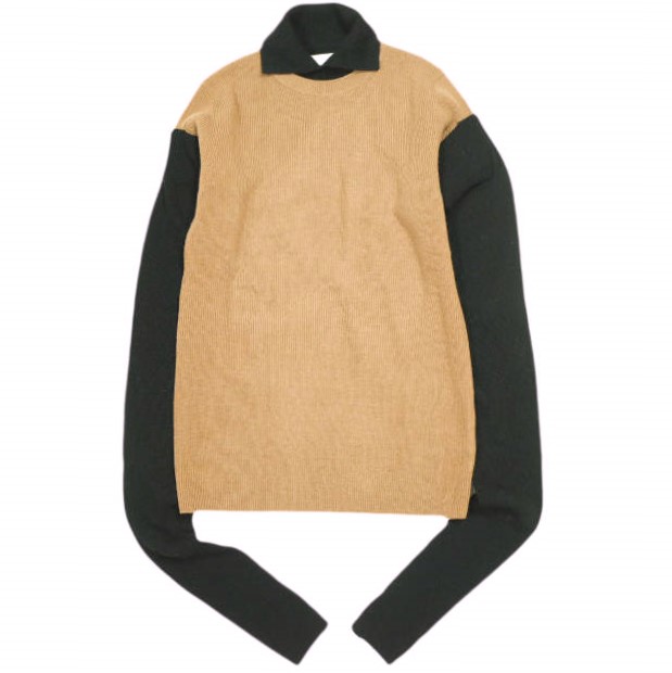新品 TAN タン 23AW 日本製 LONG SLEEVES SWEATER ウールカシミヤ レイヤードニット TN23FW016 Free BROWN セーター トップス