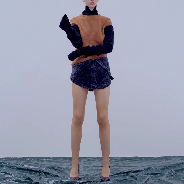 新品 TAN タン 23AW 日本製 LONG SLEEVES SWEATER ウールカシミヤ  