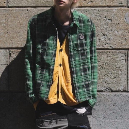 roarguns ロアーガンズ 24SS 日本製 PLAID ZIP SHIRTS カットオフ 