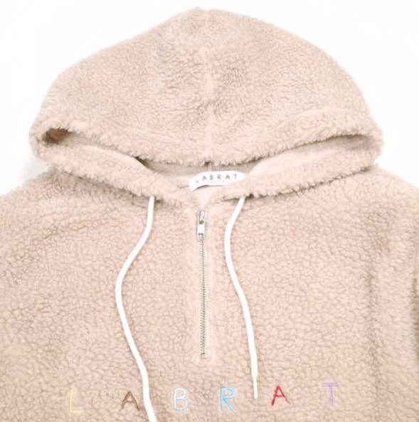 LABRAT ラブラット BOA FLEECE ANORAK JACKET ロゴ刺繍 ボアフリース 