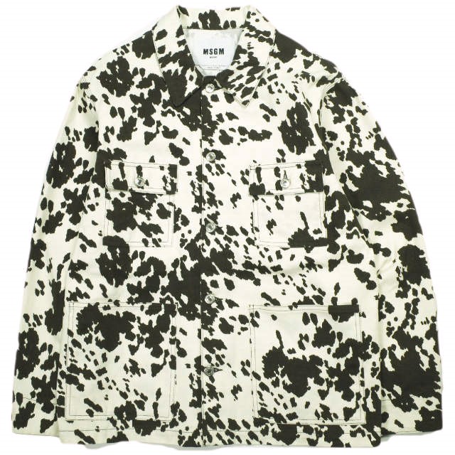MSGM エムエスジーエム イタリア製 アニマル柄 ダックカバーオール 3641MDH243L 40 Natural/Brown ジャケット アウター
