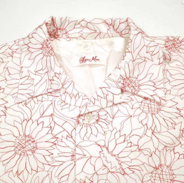 SYUMAN. シュウマン 23SS 日本製 Sunflower Open Collar Shirts