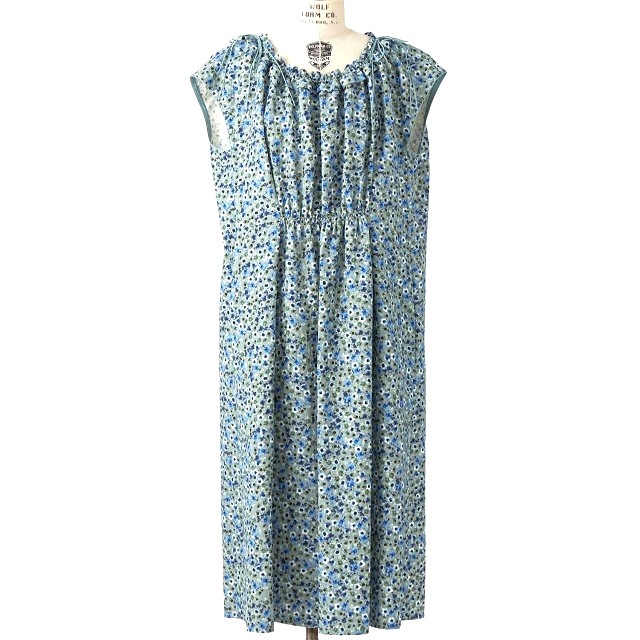 Drawer ドゥロワー 24SS 日本製 PRE2 フラワープリントリボンワンピース 6526-299-1463 36 Blue 花柄 ノースリーブ ドレス 定価160,600円 トップス【中古】【Drawer】 Drawer ドゥロワー 24SS 日本製 PRE2 フラワープリントリボン