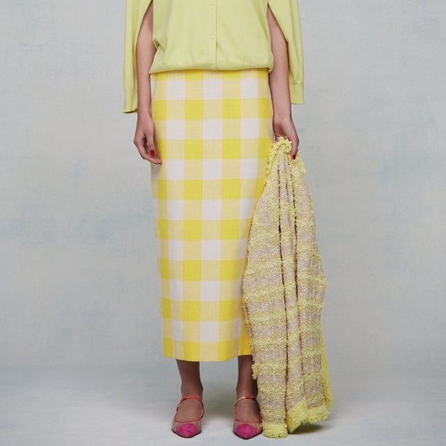 Drawer ドゥロワー 23SS 日本製 バックスリット ブロックチェック  