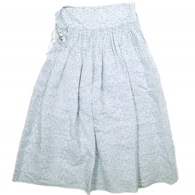 HORROR VACUI x Drawer ホラーヴァキュイ ドゥロワー 別注 CLAIRE SKIRT フローラルプリント ギャザースカート XS Blue フレア タック HORROR VACUI x Drawer ホラーヴァキュイ ドゥロワー 別注 CLAIRE