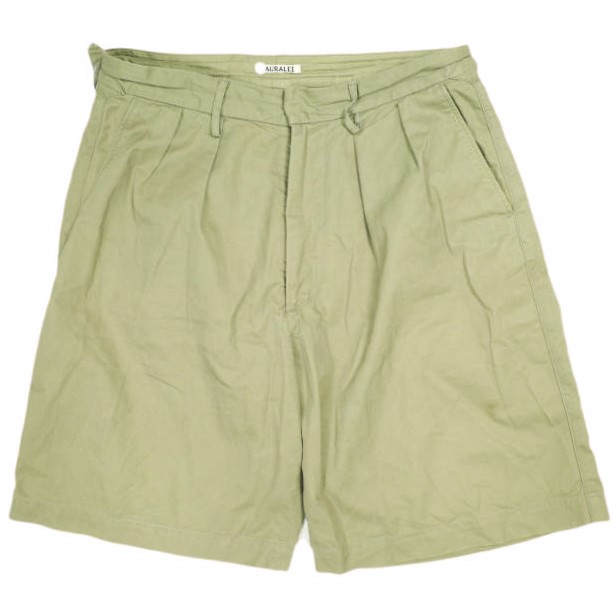 AURALEE オーラリー WASHED FINX LIGHT CHINO WIDE SHORTS ウォッシュドフィンクス ライトチノ ワイドショーツ A8SP02CN 5 KHAKI BEIGE