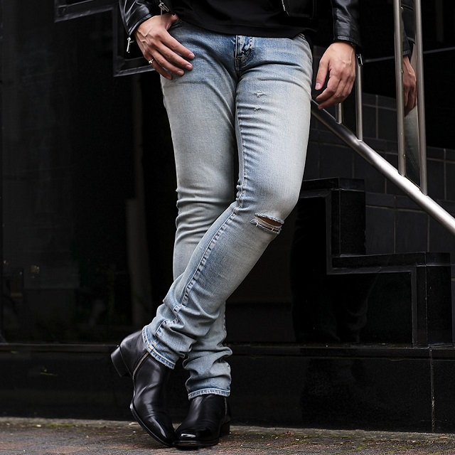 SAINT LAURENT サンローラン 日本製 D02 SKINNY-FIT JEANS ダメージ