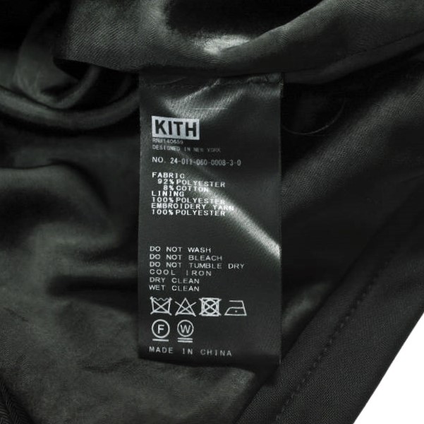 KITH NYC キスニューヨークシティ 24AW ポリエステルジャージー ダブルチャイナジャケット 24080060000940 M BLACK ノーカラー キモノ_6