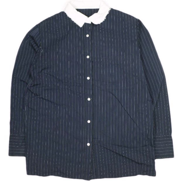 CITYSHOP シティショップ 25SS SUPIMA COTTON シャツ タイプライター クレリックストライプシャツ 25050042857010 Free NAVY 断ち切り