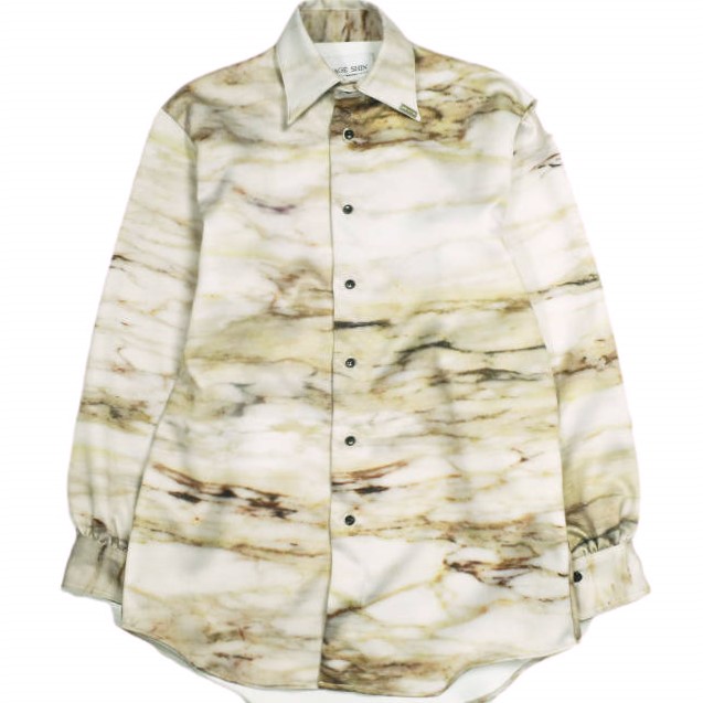 MIKAGE SHIN ミカゲシン 22AW 日本製 OPEN SLEEVE SHIRT グラフィックプリントオープンスリーブシャツ 22AW-0405 0 BEIGE 長袖 トップス