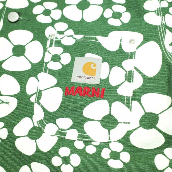 MARNI x carhartt WIP マルニ カーハート SUNFLOWER OG CHORE COAT フローラルカバーオール GUMU031289 S Forest Green チョアコート MARNI x carhartt WIP マルニ カーハート SUNFLOWER OG CHORE COAT