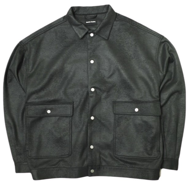 Danke Schon ダンケシェーン 24SS COVERALLS ECO SUEDE フェイクスエードカバーオール UNS24026 M BLACK 革ジャン レザージャケット