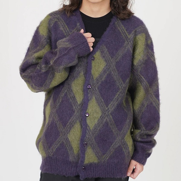 Needles ニードルス 23AW 日本製 Mohair Cardigan - Argyle Needles ニードルス 23AW 日本製 Mohair Cardigan - Argyle