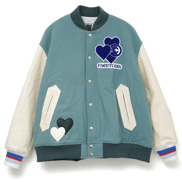 FACETASM x COIN PARKING DELIVERY x  FLASH 24AW 6着限定 LOVE PATCH STADIUM JACKET 袖レザースタジャン 4 定価253,000円