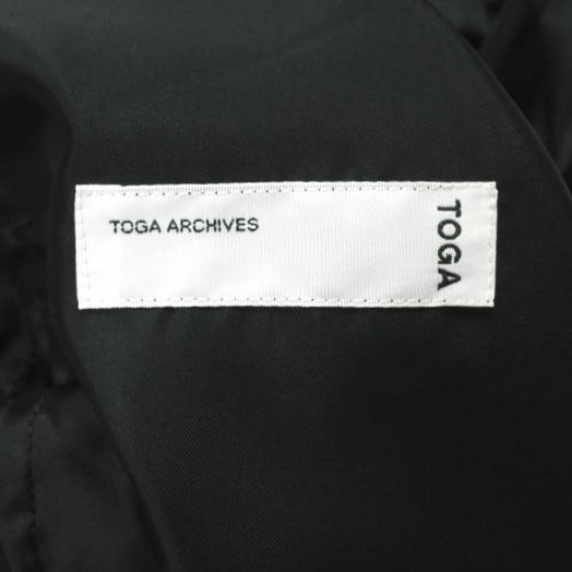 TOGA トーガ 23AW 日本製 Cupra satin pants キュプラサテンパンツ TA32-FF071 36 BLACK イージー ジップ ボトムス_7