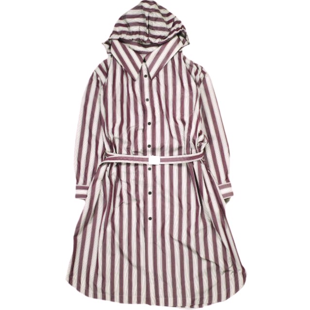 TOGA トーガ 23AW 日本製 STRIPED TAFFETA DRESS ストライプタフタドレス TA32-FH026 36 PURPLE シャツ ワンピース フード コート