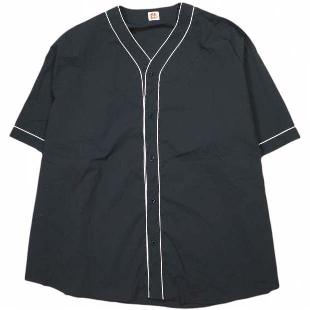 SEE SEE シーシー 24SS 日本製 アーバンリサーチ台湾10周年記念 NYLON BASEBALL SHIRTS ナイロンベースボールシャツ XXXXXL NAVY URBS