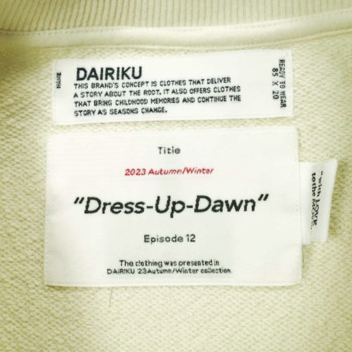 DAIRIKU ダイリク 23AW Water-repellent Vintage Wash Sweater 撥水 ヴィンテージウォッシュスウェット 23AW C-2 M IVORY 調教師