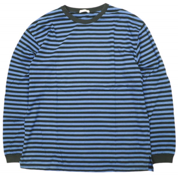 VAINL ARCHIVE ヴァイナルアーカイブ 22SS 日本製 With 小浪次郎 フォトプリント ボーダーロングスリーブTシャツ VAAG22004 L Blue/Black