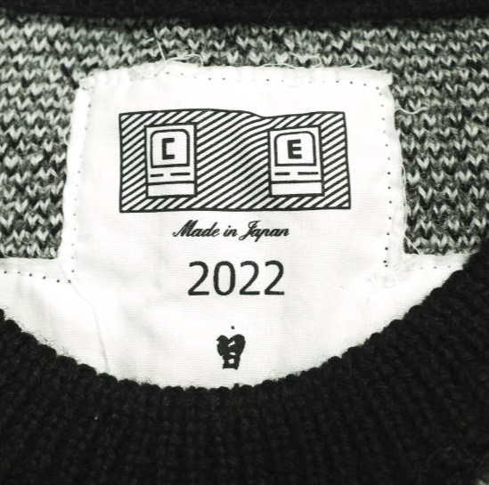 C.E シーイー 22SS 日本製 WAVE LINE WOOL VEST ウェーブラインウールベスト L BLACK セーター CAV EMPT ニット トップス