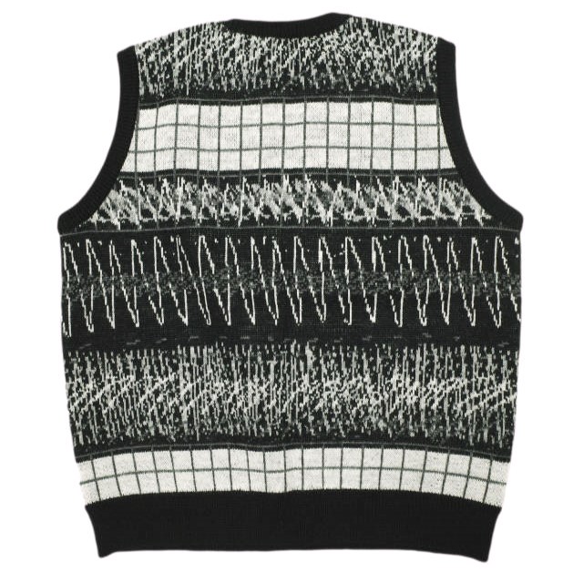 C.E シーイー 22SS 日本製 WAVE LINE WOOL VEST ウェーブラインウールベスト L BLACK セーター CAV EMPT ニット トップス