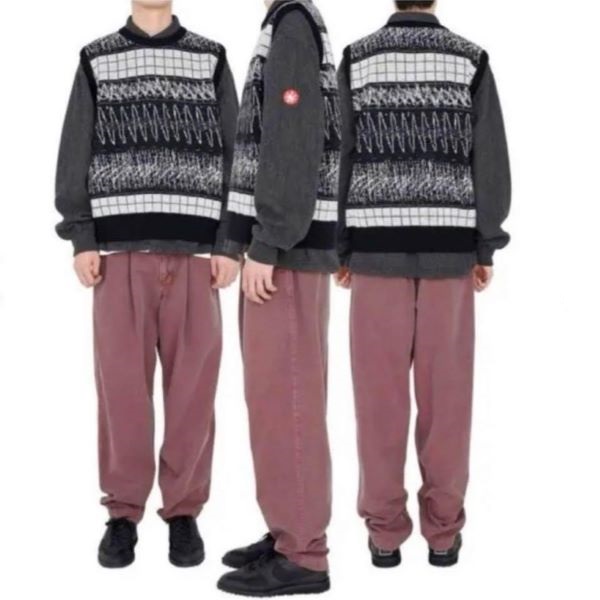 C.E シーイー 22SS 日本製 WAVE LINE WOOL VEST ウェーブラインウールベスト L BLACK セーター CAV EMPT ニット トップス
