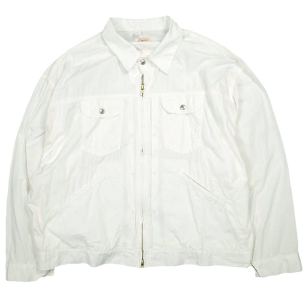 IMPRESTORE インプレストア Ginny ZIP JACKET ジニー ジップジャケット 40(L) WHITE コットンポプリン ブルゾン アウター