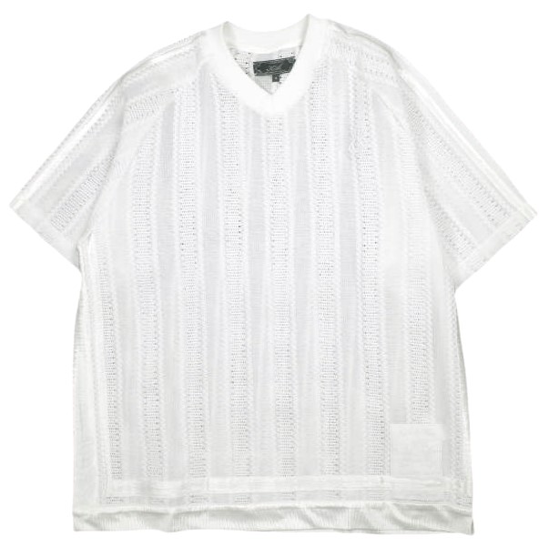 KITH NYC キスニューヨークシティ 25SS Leon Short Sleeve Lace Combo Jersey レオン ショートスリーブ レースコンボジャージー M WHITE