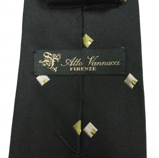 Atto Vannucci アットヴァンヌッチ イタリア製 小紋柄シルクネクタイ BLACK_2