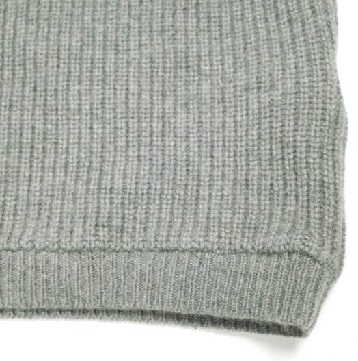DEVEAUX New York デヴォー ニューヨーク アメリカ製 畦編み カシミヤモックネックニット 2 グレー セーター ボトルネック トップス_5