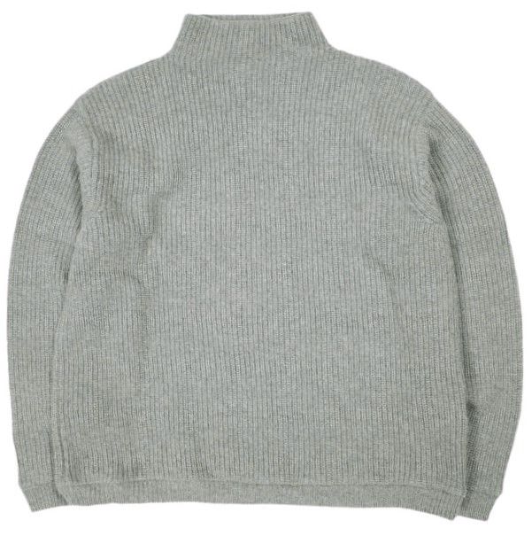 DEVEAUX New York デヴォー ニューヨーク アメリカ製 畦編み カシミヤモックネックニット 2 グレー セーター ボトルネック トップス