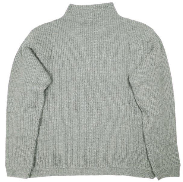 DEVEAUX New York デヴォー ニューヨーク アメリカ製 畦編み カシミヤモックネックニット 2 グレー セーター ボトルネック トップス_1