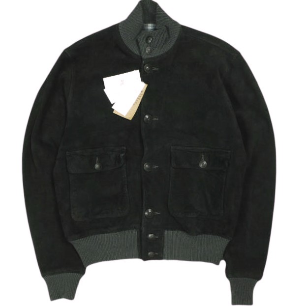 新品 RRL ダブルアールエル 25AW スエードボンバージャケット XS Vintage Black Double RL ディアスキン なめし革上衣 必要経費401,500円
