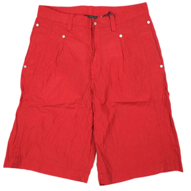 新品 Omar Afridi オマールアフリディ 23SS PANELLED WIDE SHORTS リップストップナイロン ワイドショーツ OA-SS23-TRS-111-03 46 RED