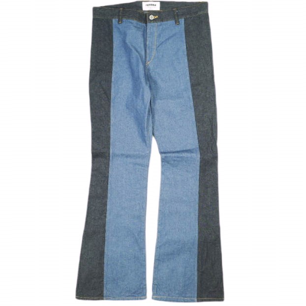 新品 renoma レノマ 24SS 日本製 SAINT-DENIS 2トーンフレアデニムパンツ RCES06 A 1 INDIGO ジップフライ ジーンズ ボトムス