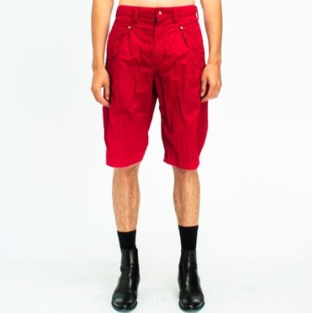 新品 Omar Afridi オマールアフリディ 23SS PANELLED WIDE SHORTS リップストップナイロン ワイドショーツ OA-SS23-TRS-111-03 46 RED_2
