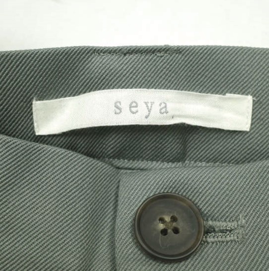 新品 seya. セヤ 22AW 日本製 CHISINAU TROUSERS BOUNCY GABARDINE ウールギャバジン ワイドトラウザーズ BL03115F45 3 STEEL パンツ_4