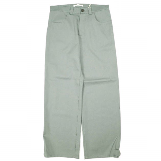 新品 seya. セヤ 22AW 日本製 CHISINAU TROUSERS BOUNCY GABARDINE ウールギャバジン ワイドトラウザーズ BL03115F45 3 STEEL パンツ