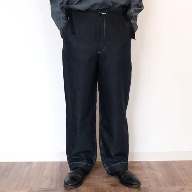 un/unbient アン 23SS 日本製 PULL PANTS WIDE デニム プルパンツ ワイド UNPT57 2 NAVY アンビエント ジップフライ ボトムス【新古品】【中古】【un/unbient】 新品 un/unbient アン 23SS 日本製 PULL PANTS WIDE デニム プルパンツ