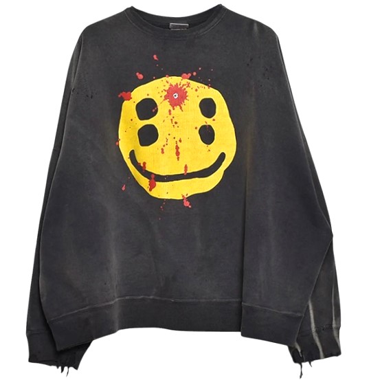 新品 SAINT MICHAEL x Cactus Plant Flea Market セントマイケル カクタス 24AW CP_CREW SWT / SMILE スウェット SM-YS1-0000-C06 S BLK